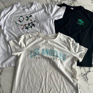 Shein Kids Boys Set of 3 Tee Shirts Los Angeles Palm Print 10 yrs old